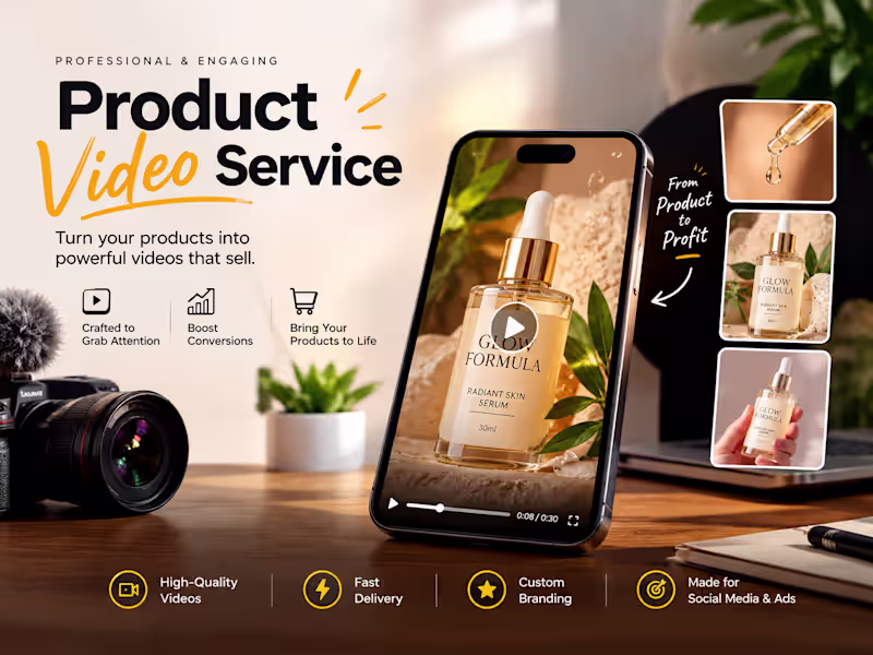 Cover image for I will create engaging product videos for your e-commerce brand
