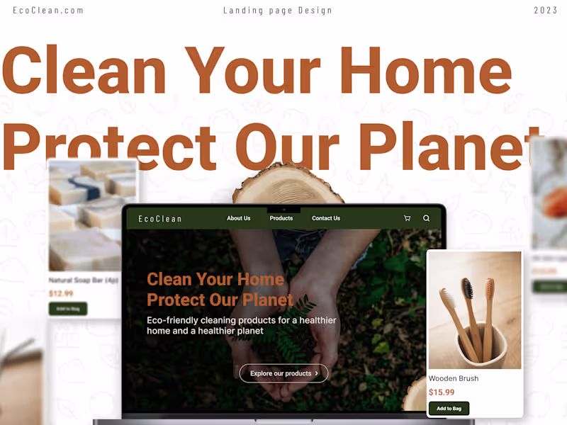 Cover image for EcoClean Landing Page Design (UI/UX)