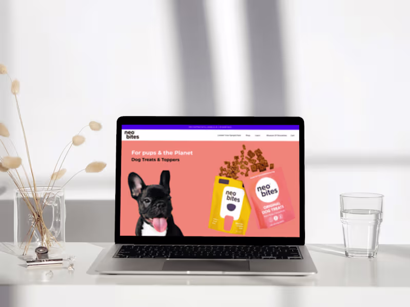 Cover image for UI/UX Design for Sustainable Pet Nutrition Brand – Neo Bites