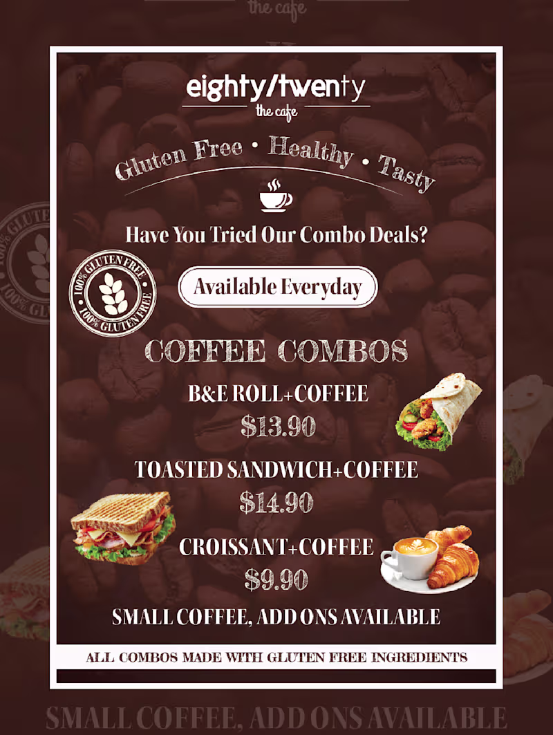 Cover image for eighty/twenty the cafe flyer 