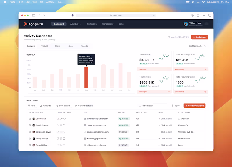 Cover image for Engage 360 CRM Platform Development