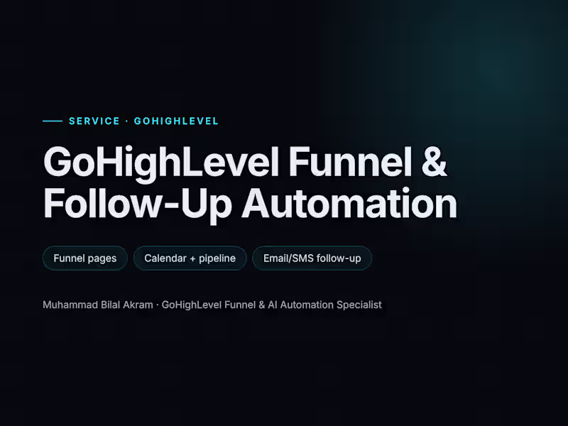 Cover image for GoHighLevel Funnel & Follow-Up Automation