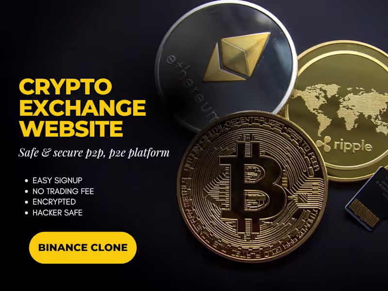 Cover image for centralized exchange website or P2P crypto exchange trading engi