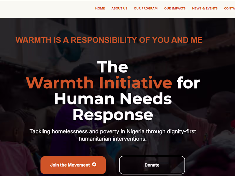 Cover image for Website Design for a Human Needs Response NGO in Nigeria