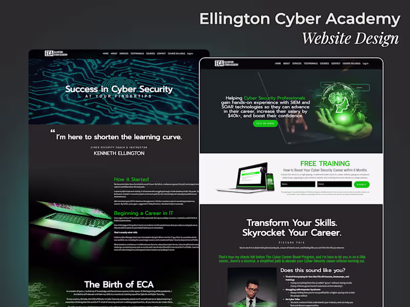 Cover image for Kajabi Website Design for Ellington Cyber Academy