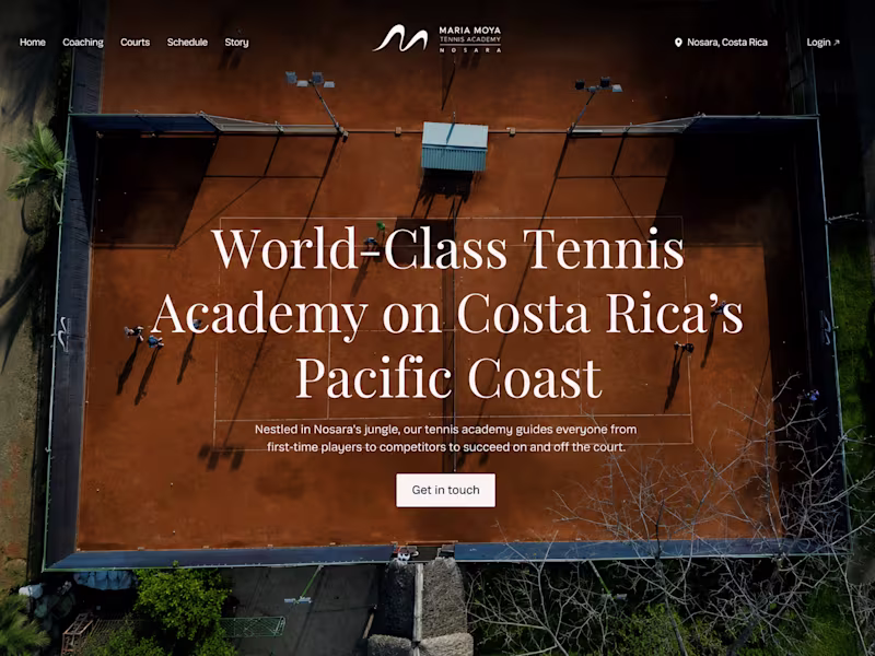 Cover image for Maria Moya Tennis Academy — Website Design & Build