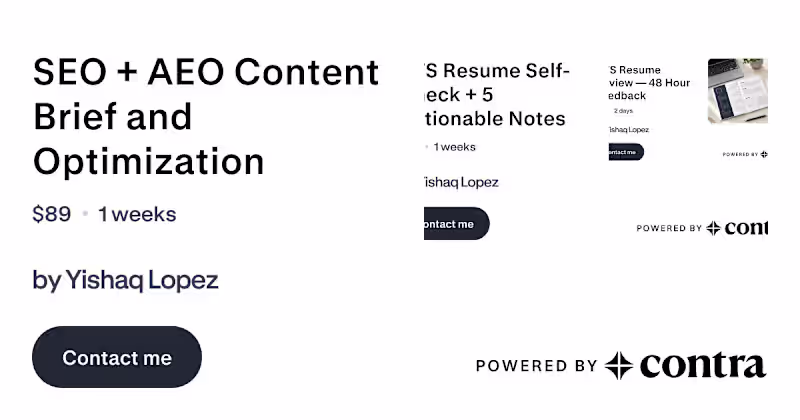 Cover image for SEO + AEO Content Brief — Demonstration