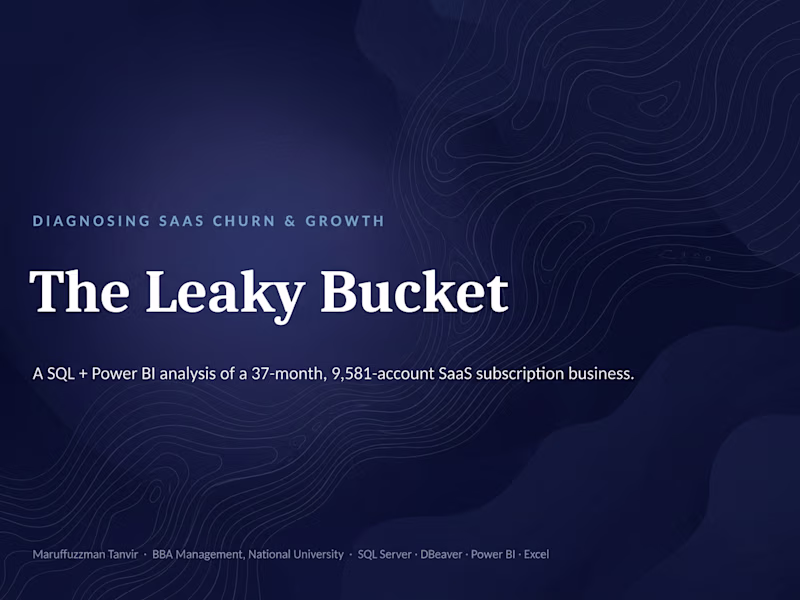 Cover image for The Leaky Bucket: Diagnosing SaaS Churn & Growth