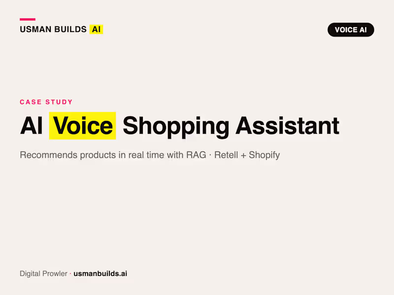 Cover image for Voice AI Shopping Assistant (Retell + RAG + Shopify)