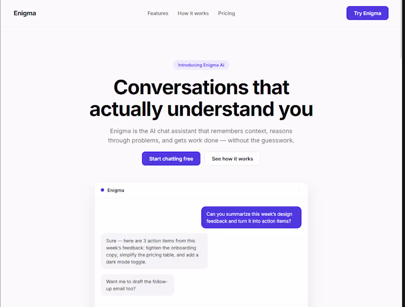 Cover image for Ai landing page mock up