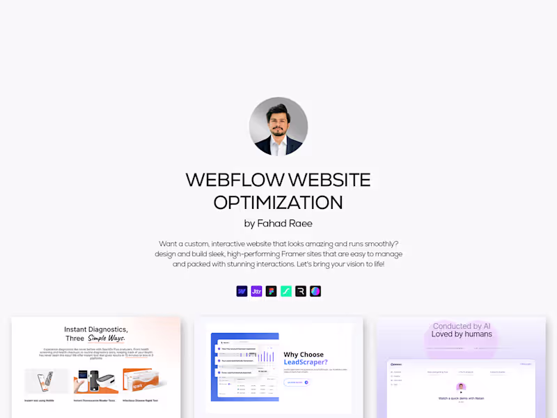Cover image for Website Optimization • Webflow & Framer