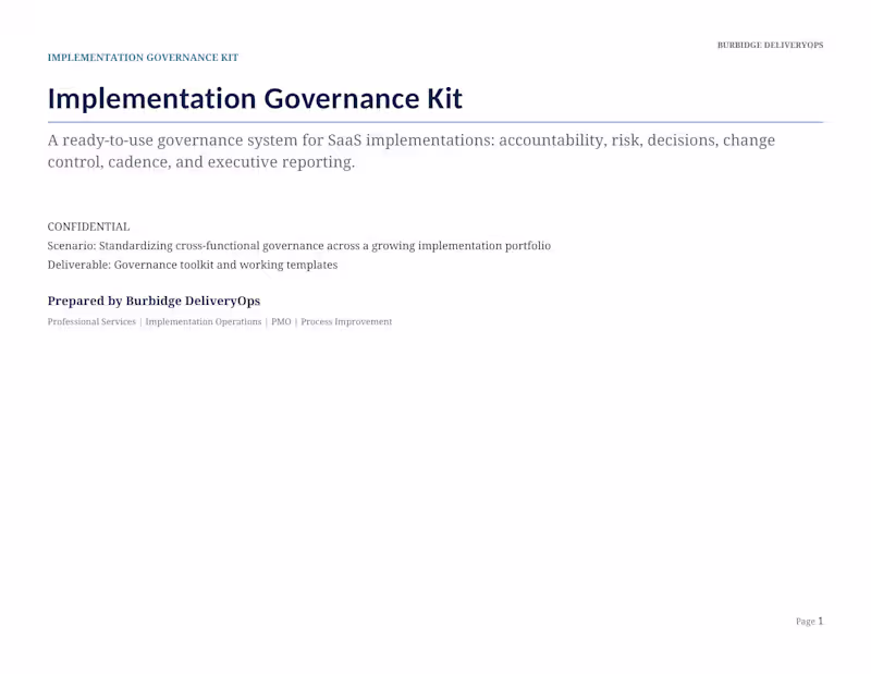 Cover image for Implementation Governance Kit — Demonstration