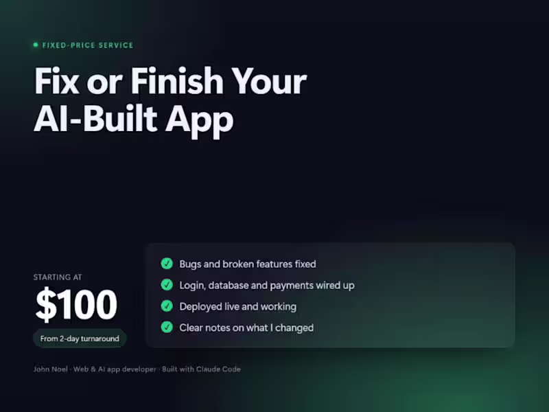Cover image for Fix or Finish Your AI-Built App