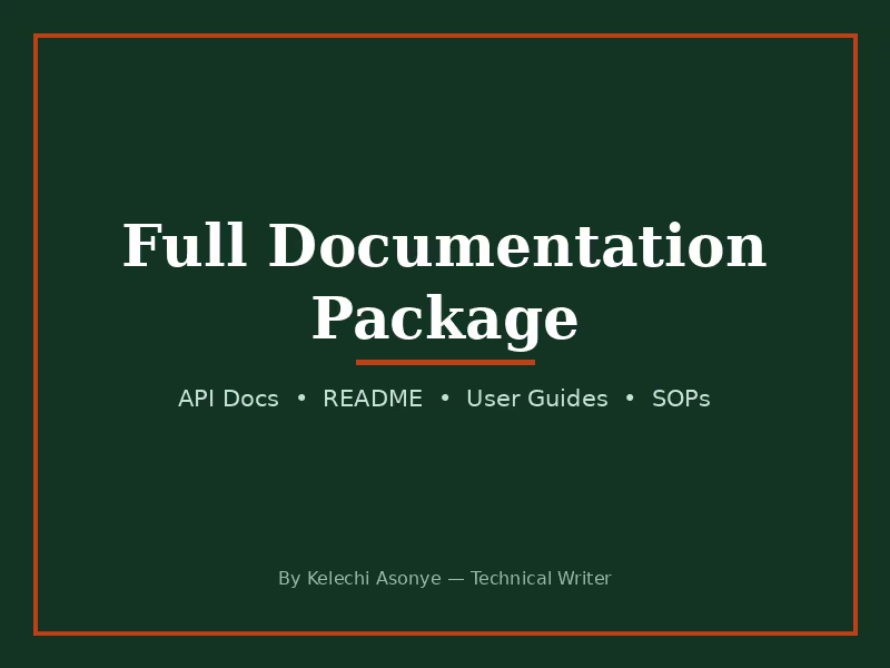Cover image for Complete Technical Documentation Package