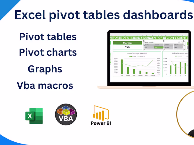 Cover image for Excel macros, formulas, vba automation