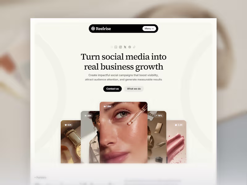 Cover image for Reelrise — Free Social Media Agency Template

Reelrise