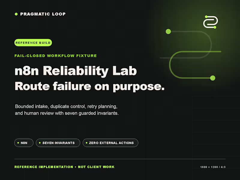 Cover image for n8n Reliability Lab - Fail-Closed Workflow Fixture
