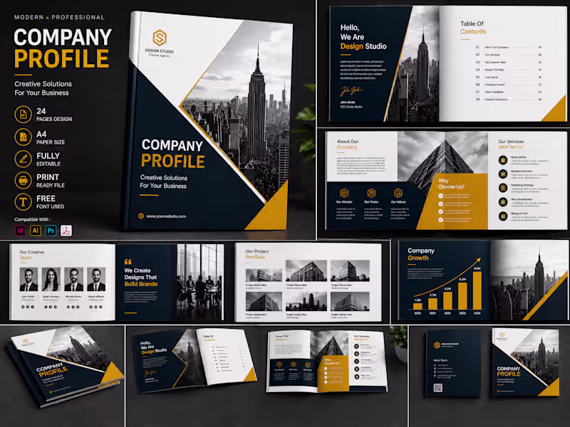 Cover image for Modern Company Profile Design Template
Present