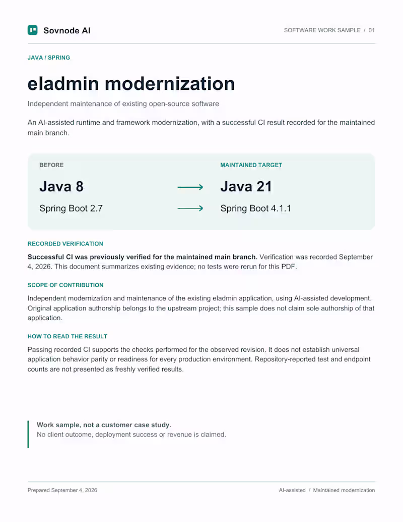 Cover image for ELADMIN modernization: verification case study

A