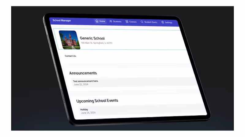 Cover image for School Manager Template Implementation