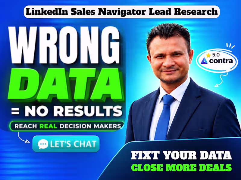 Cover image for You will get LinkedIn Sales Navigator lead research
