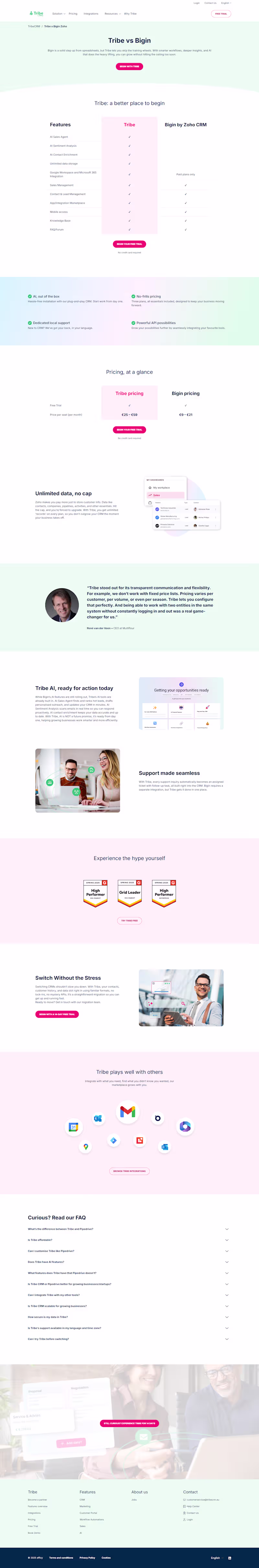 Cover image for COMPETITOR COMPARISON PAGES
Tribe CRM vs