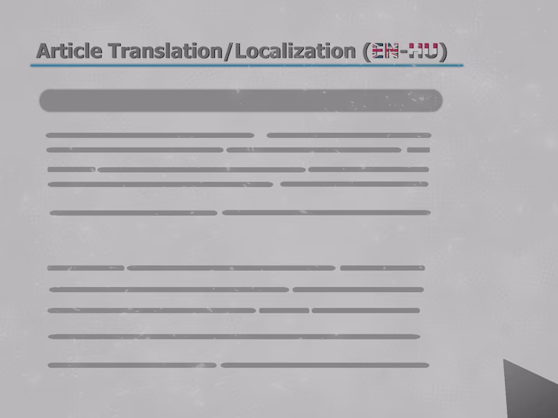 Cover image for Translation for your article/blogpost (English-Hungarian)