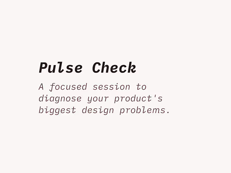 Cover image for A 45-min Call to Diagnose Your Product's Design Problems