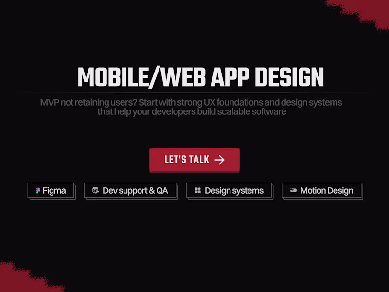 Cover image for Product Design | Motion Design with development support/QA