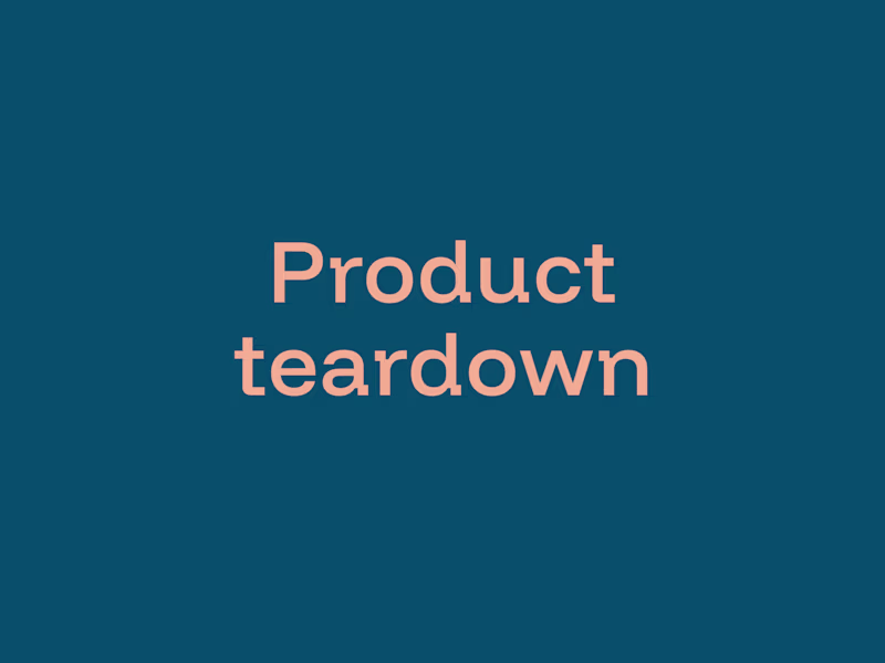 Cover image for Product teardown