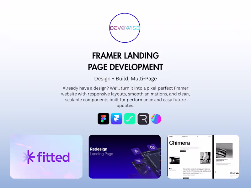 Cover image for  Framer Website — Design + Build, Multi-Page