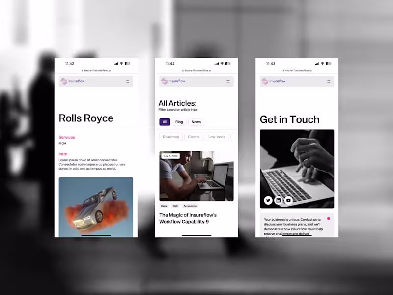 Cover image for Insureflow (Figma + Webflow)