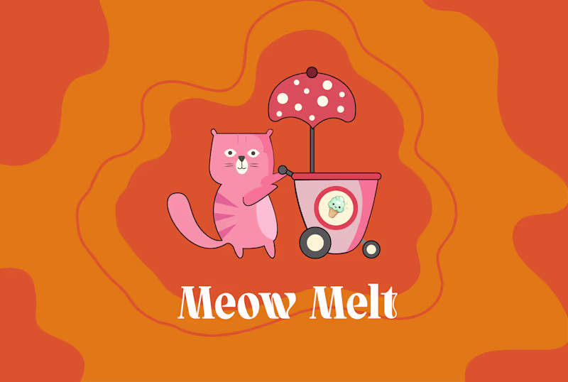 Cover image for Logo design for Meow Melt Brand { Sells Ice Creams }