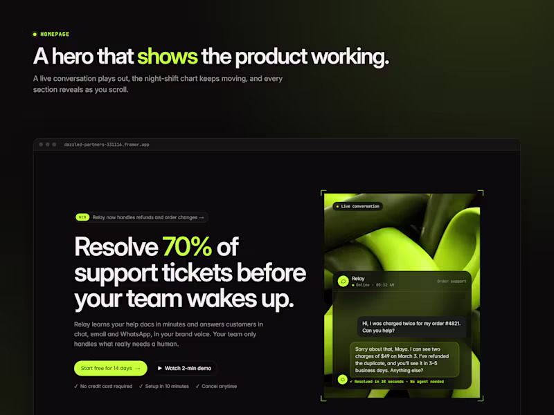 Cover image for SaaS marketing website, copy included