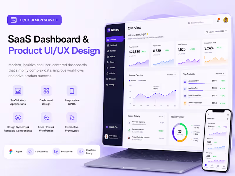 Cover image for SaaS Dashboard & Product UI/UX Design