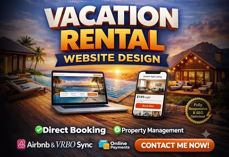 Cover image for vacation rental website direct booking rental website short term