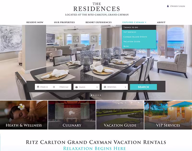 Cover image for The Ritz-Carlton Website Design