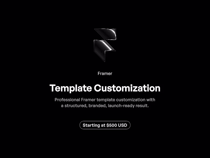Cover image for Framer Template Customization