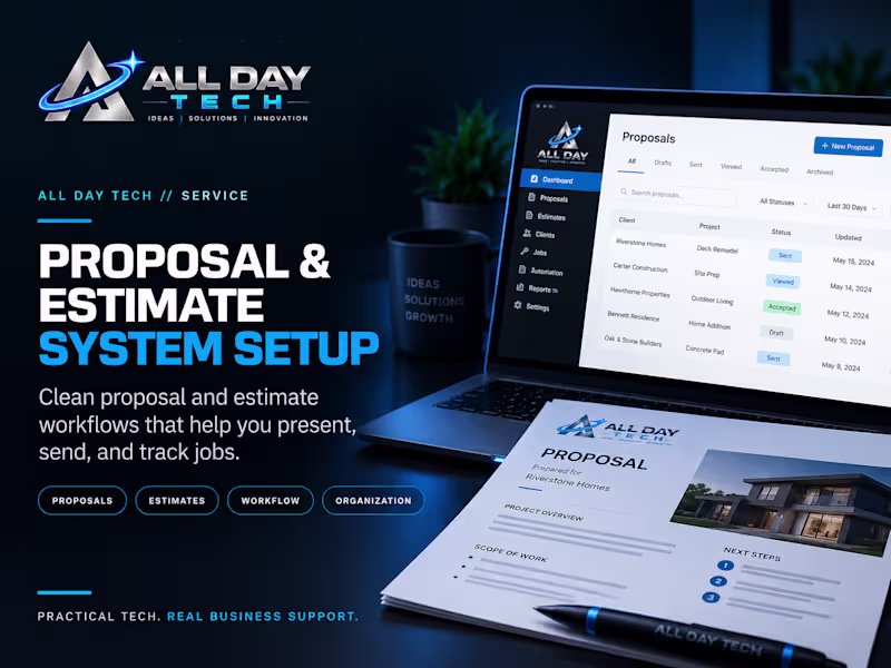 Cover image for Proposal & Estimate System Setup