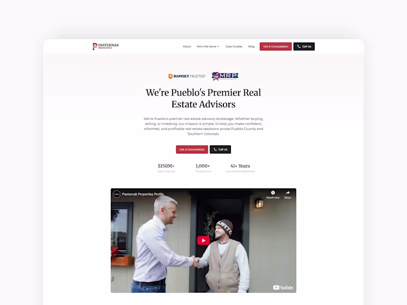 Cover image for Real Estate Advisory Brokerage Website Design