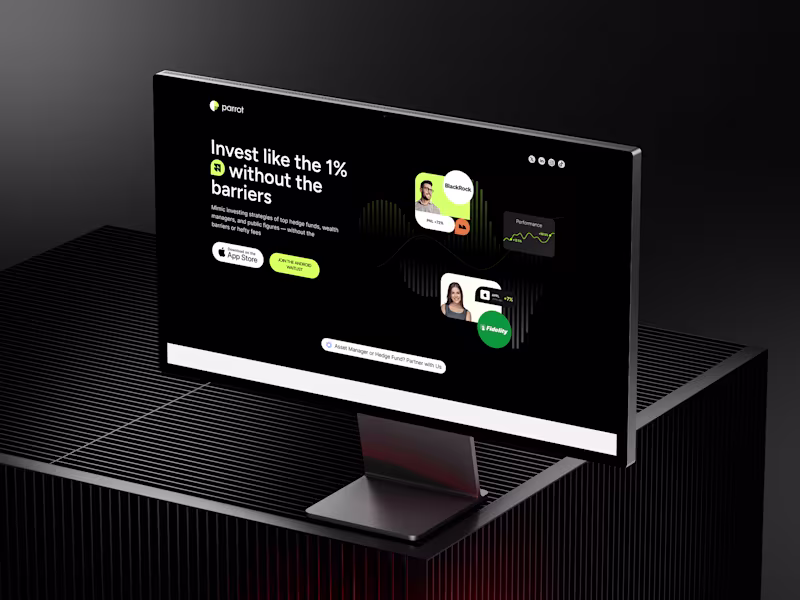 Cover image for Premium Financial App Website & Fintech UI/UX Design - Parrot