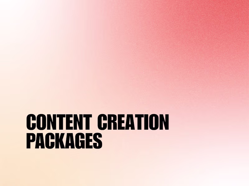 Cover image for Content Creation Packages