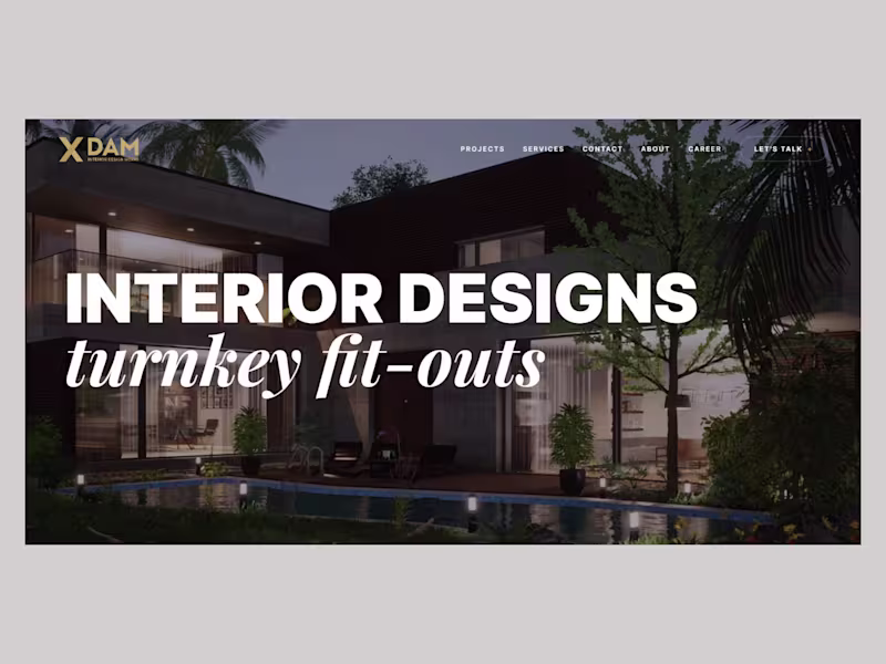 Cover image for Cinematic WordPress Website for X DAM Interior Design