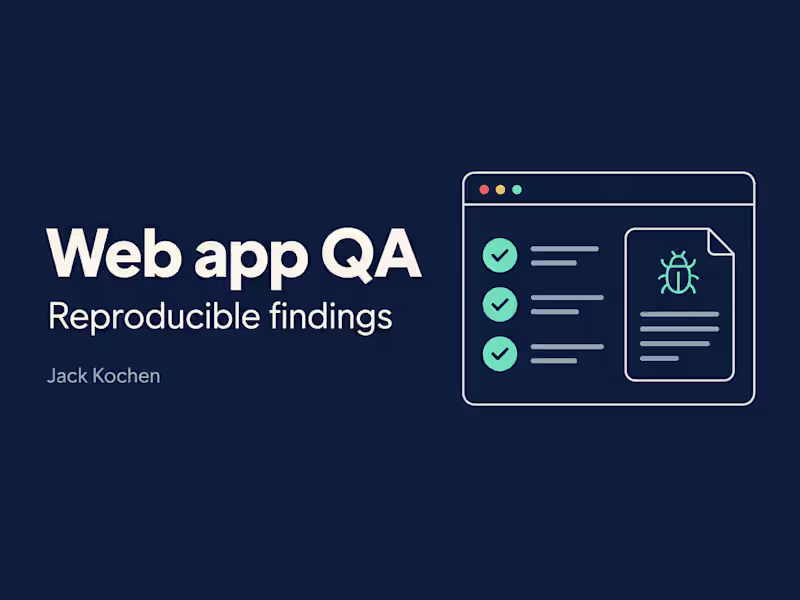Cover image for Web app QA — reproducible bugs and a focused retest
