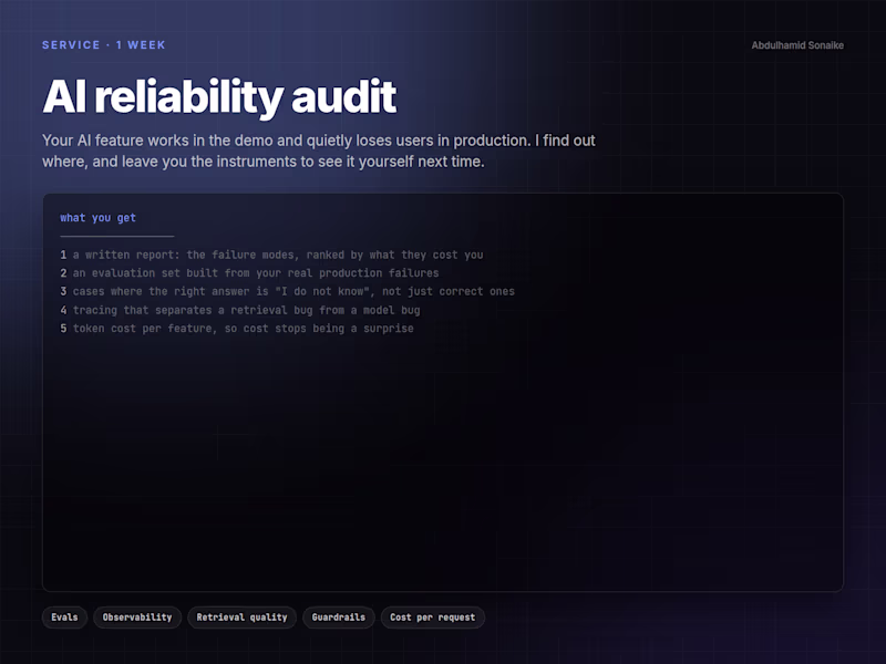 Cover image for AI reliability audit: evals, tracing and cost control