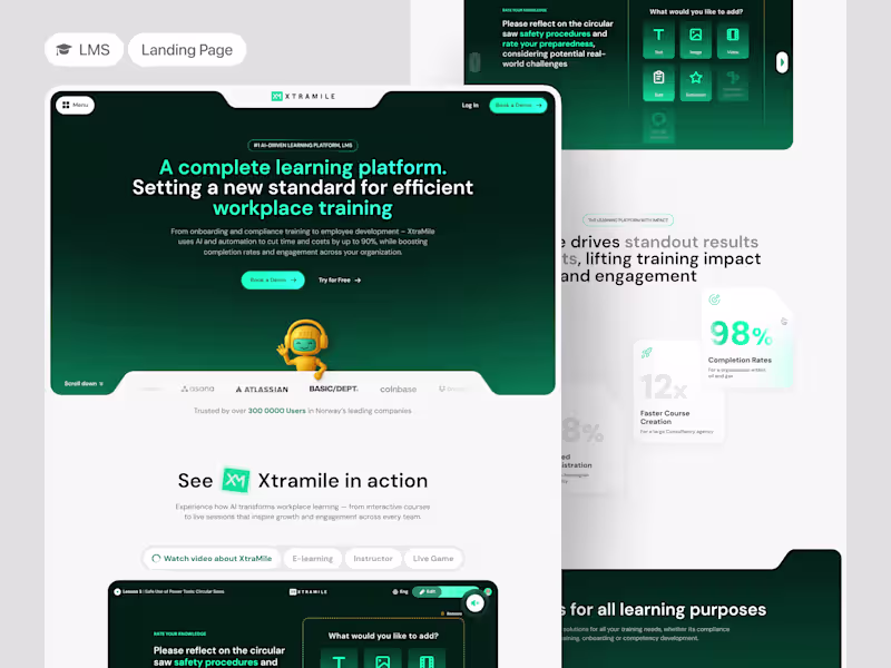 Cover image for AI-Powered LMS Landing Page Design