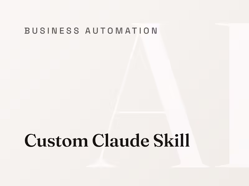 Cover image for Custom Claude Skill: One Task, One Instruction