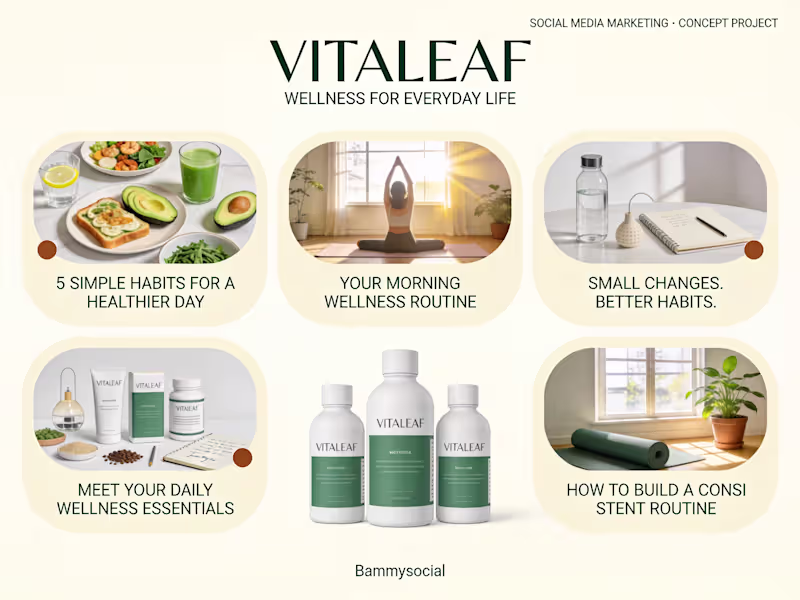 Cover image for VITALEAF Health & Wellness Social Media Strategy