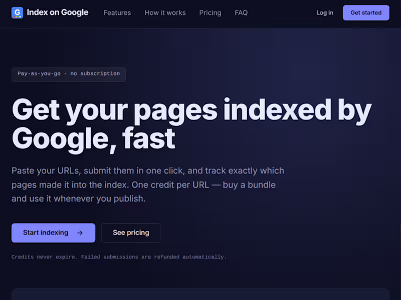 Cover image for Index on Google