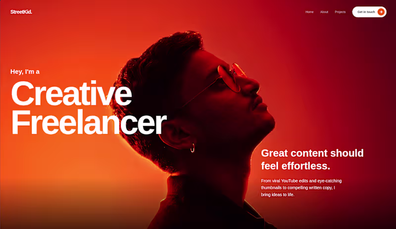 Cover image for StreetKid : Landing page design